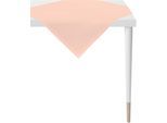 Mitteldecke APELT "4362 RIPS UNI", rot (apricot), B:100cm L:100cm, Baumwolle, Polyester, Tischdecken, Mitteldecke, Wasser- und Schmutzabweisend