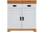 Spülenschrank OTTO HOME "Rügen", weiß (weiß, honig), B:80cm H:88cm T:60cm, Massivholz, Schränke, Spülenschrank, Breite 80 cm, Kiefer massiv, mit 2 Türen