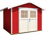 Gartenhaus WEKA "122 Gr.5", rot (schwedenrot), Fußboden im Gartenhaus, ohne Dacheindeckung, Massivholz, Gartenhäuser, Gartenhaus, in verschiedenen Farben