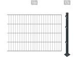 Einstabmattenzaun ARVOTEC "ESSENTIAL 80 zum Einbetonieren", grau (anthrazit), H:80cm, Kunststoff, Stahl, Zaunelemente, Zaunhöhe 80 cm, Zaunlänge 2 - 60 m