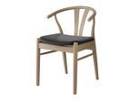 Stuhl HAMMEL FURNITURE "Frida, Massivholz mit gepolsterter Sitzfläche - hoher Komfort", weipigmentiert klar lackiert, weipigmentiert klar lackiert, schwarz, B:53cm H:75cm T:54cm, Leder, Massivholz, Stühle, Stuhl, Massivholz, gepolsterte Sitzfläche, versch. Farbvarianten