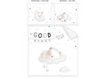 Babybettwäsche BABY BEST "Sleeping little bear", multicolour, B/L: 80cm x 80cm, 1 Stk., 1 Stk., Renforcé, B/L: 35cm x 40cm, 2, Renforcé, Obermaterial: 100% Baumwolle, Bettwäsche, Wendebettwäsche