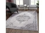 Teppich SANAT "Evra 7001", grau, B:120cm H:22mm L:160cm, Kunstfaser, Teppiche, Teppich, Wohnzimmer, Kurzflor, modern, Läufer