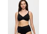 Minimizer-BH TRIUMPH "Urban Minimizer W X", Damen, Gr. 95, Cup G, schwarz, Microtouch, Obermaterial: 64% Polyester, 24% Polyamid, 12% Elasthan, Basic, BHs Minimizer-BH, verkleinert die Brust optisch um eine Cup-Größe, Topseller
