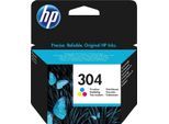 HP Tintenpatrone "HP original Druckerpatrone 304 Tri Color C/M/Y", bunt (schwarz, cyan, magenta, gelb), Tintenpatronen, 3 Probemonate gratis* drucken, Tintenpatrone