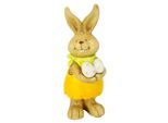 Dekofigur I.GE.A. "Deko Osterhase mit Eier", braun (gelb), B:18cm H:46cm, Magnesia, Dekofiguren, Dekofigur, Figur 46 cm Deko Hase Osterdeko Hasenfigur Frühling Ostern Ostereier
