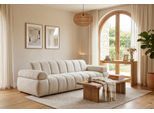 3-Sitzer HOME AFFAIRE "LYOTH Design-Sofa, moderne Steppung, Breite 220 cm", beige (creme), B:220cm H:71cm T:93cm, 100% Polyester, Sofas, 3-Sitzer, mit Wellenunterfederung, gemütlich und modern, komfortables Sitzgefühl