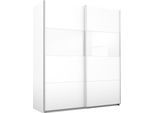 Schwebetürenschrank RAUCH "Quadra Schrank Schlafzimmerschrank in vielen Breiten", weiß (weiß, weißglas), B:181cm H:210cm T:62cm, Holzwerkstoff, Schränke, Schwebetürenschrank, Kleiderschrank Garderobenschrank mit Glaselementen