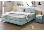 Boxspringbett JOCKENHÖFER GRUPPE "Alinas" inkl. Topper", grün (türkis 369, 03), B:184cm L:211cm, Bezug Bett: Feinstruktur (100% Polyester);Topper und Matratzenspiegel: 100% Polyester, Komplettbetten, Boxspringbett, erhältlich in unterschiedlichen Breiten und Farbvarianten