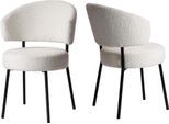 Esszimmerstuhl "Sölve", weiß, B:58cm H:83cm T:59cm, Polyester, LEGER HOME BY LENA GERCKE, Stühle, Esszimmerstuhl, Boucle Bezugsstoff, Metallgestell, Sitztiefe 48 cm