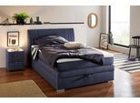 Boxspringbett JOCKENHÖFER GRUPPE "Amira", mit Bettkasten und Topper", blau (dunkelblau 313, 02), B:154cm L:217cm, Bezug: 100% Polyester;Topper und Matratzenspiegel: 100% Polyester, Komplettbetten, Boxspringbett, erhältlich in den Breiten 120,140 & 180cm
