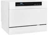 Exquisit GSP206-030D Tischgeschirrspüler, 55 cm breit, Power+ Kurzprogramm, ECO Modus, weiß