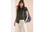 Hemdbluse CECIL, Damen, Gr. L (42), khaki, Stoff, 100% Viskose, unifarben, klassisch normal, V-Ausschnitt, Bündchen, Blusen Hemdbluse, im Basic-Style