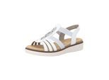 Riemchensandale REMONTE "Remonte Sandalen Lederimitat", Damen, Gr. 40, weiß, Lederimitat, Schuhe Riemchensandale