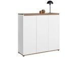 Carryhome Schuhschrank, Weiß, Eiche Artisan, Kunststoff, 8 Fächer, 120x115x38 cm, Beimöbel erhältlich, Garderobe, Schuhaufbewahrung, Schuhschränke