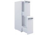 Mid.you Midischrank, Weiß, Kunststoff, 2 Schublade(n) Schubladen, 25x110x50 cm, stehend, Badezimmer, Badezimmerschränke, Midischränke