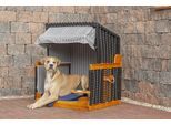 Hundestrandkorb ca. 75x95 cm Grau/Schwarz