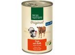 REAL NATURE Nassfutter Hund, Adult, Pute mit Kalb 12x400 g