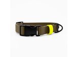 THE DOG IDEA Biothane Halsband Khaki Klickverschluss neon gelb M