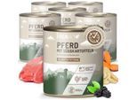 REAVET Hundenassfutter - Pferd mit Süßkartoffeln an Pastinaken & Brombeeren 6x800 g