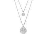 Ketten-Set SWAROVSKI "Sublima Round im Lagenlook", silber (metallfarben, kristallweiß), Halsketten, Damen, Metall, L: 45, mit Swarovski Kristall