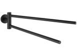 Handtuchhalter WENKO "Bosio", silber (silberfarben), B:5,5cm H:9cm T:43cm, Edelstahl, Handtuchhalter, Handtuchhalter, mit 2 Handtuchstangen