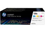 HP Tonerpatrone "HP original Toner 128A 3er pack C/M/Y) C371AM", bunt (cyan, magenta, gelb), Tonerpatronen, cyan/yellow/magenta, Tonerpatrone