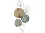 Wanddekoobjekt GILDE "Wandrelief 5 Blätter", beige (natur), B:48cm H:90cm T:6cm, Metall, Wanddekoobjekte, Wanddekoobjekt, Wanddeko Bilder Metall, 3D, Blumen Blätter