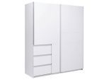 P & B Schiebetürenschrank, Weiß, Holzwerkstoff, 2 Fächer, 3 Schublade(n) Schubladen, 175x210x61.5 cm, in verschiedenen Größen erhältlich, Schlafzimmer, Kleiderschränke, Schwebetürenschränke