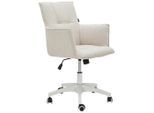 Livetastic Drehstuhl, Weiß, Beige, Kunststoff, Textil, Füllung: Schaumstoff, Drehkreuz, 60x79-89x63 cm, inklusive Armlehnen, Arbeitszimmer, Bürostühle, Drehstühle