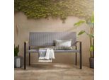Ambia Garden Gartenbank, Grau, Akazie, Holz, Metall, Kunststoff, Akazie, massiv, 2-Sitzer, 138x89x60 cm, Gartenmöbel, Gartenbänke