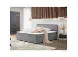 P & B Boxbett, Grau, Holz, H2, Höhe ca. 17 cm, 160x200 cm, Schlafzimmer, Betten, Boxspringbetten