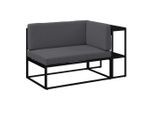 Ambia Garden Gartenbank, Anthrazit, Metall, Textil, 1-Sitzer, Füllung: Schaumstoff, 137x75x70 cm, seitenverkehrt erhältlich, Gartenmöbel, Gartenbänke