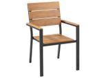 Ambia Garden Gartensessel, Anthrazit, Natur, Metall, Kunststoff, eckig, 56x87x61 cm, stapelbar, wetterfest, Gartenmöbel, Gartenstühle, Gartenstühle