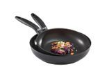 Fissler Pfannenset Cenit®, Schwarz, Metall, 2-teilig, antihaftbeschichtet, Kochen, Pfannen, Pfannensets