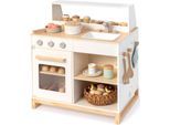 Spielküche MUSTERKIND "Prunus, weiß/natur", weiß (weiß, natur), Spielküchen, KinderB:62cm H:67cm T:46cm, Holz, Spielküche, B:62cm H:67cm T:46cm