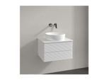 Villeroy und Boch Antao Waschtisch-Unterschrank L18150GF mit Beleuchtung, 2 Auszüge, 600 x 360 x 500 mm, Front mit Struktur, Glossy White Lacquer / Glossy White Lacquer