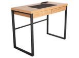 Livetastic Schreibtisch, Schwarz, Eiche, Metall, Holzwerkstoff, furniert, 2 Schublade(n) Schubladen, rechteckig, eckig, 100x75x50 cm, Mousepad, Arbeitszimmer, Schreibtische, Bürotische