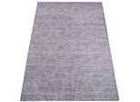 Outdoorteppich CARPET CITY "PALM 3073", blau (blau, pink), B:80cm H:5mm L:150cm, Polypropylen, Teppiche, Outdoorteppich, Läufer, Wetterfest & UV-beständig, für Balkon, Terrasse, Küche, flach