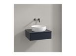 Villeroy und Boch Antao Waschtisch-Unterschrank L07050HG mit Beleuchtung, 1 Auszug, 600 x 190 x 500 mm, Front ohne Struktur, Midnight Blue Matt Lacquer / Midnight Blue Matt Lacquer
