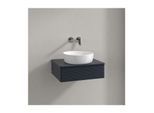 Villeroy und Boch Antao Waschtisch-Unterschrank L07150HG mit Beleuchtung, 1 Auszug, 600 x 190 x 500 mm, Front mit Struktur, Midnight Blue Matt Lacquer / Midnight Blue Matt Lacquer