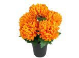 Kunstblume I.GE.A. "Chrysantheme im Topf", orange, B:26cm H:31cm L:26cm, Polyester, Kunstpflanzen, Blume Dekoblume Herbstblume Herbstdeko künstlich Kunstpflanze Pflanze