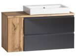 Waschtischkombi Varese ca. 105 x65,5x47 cm Grau/Weiß/Eiche