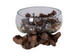 Möbelix , Transparent, Teakfarben , Holz, Glas , Teakholz , organisch , 15x15x15 cm , Real Wood , nur zu Dekorationszwecken , Dekoration, Blumen & Blumentöpfe, Vasen