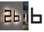 LED Außen-Wandleuchte PAULMANN "Solar Hausnummer", schwarz, B:16cm H:23cm T:3cm, Leuchten, LED Außen-Wandleuchte, LED-Modul, Hausnummern, Buchstaben wählbar, Akku wechselbar