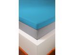 Spannbettlaken BELLANA "bellana deluxe für Topper, mit Elasthan, Premium Jersey 230 g/m²", türkis, 1 Stk., Jersey, 140x200 140x210 140x220 150x200 150x210 150x220 160x200 160x210 160x220 10cm, Jersey, Obermaterial: 95% Baumwolle, 5% Elasthan (LYCRA), Bettlaken, Spannbettlaken, mit 5% Elasthan, für Topper mit 4-10cm Höhe, bügelfrei, faltenfrei