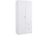 Drehtürenschrank RAUCH "Kleiderschrank Schrank Garderobe Schlafzimmer Büroschrank BUCHHOLZ", weiß, B:90cm H:197cm T:54cm, Holzwerkstoff, Schränke, Drehtürenschrank, viel Stauraum, durchgehende Tür abschließbar MADE IN GERMANY