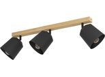 EGLO Deckenspot "COTORRO", braun (braun, schwarz), H: 23cm, 1 Stk., Leuchten, Deckenspot in braun und schwarz aus Holz, Stahl - exkl. E27 - 3X25W, Deckenspot