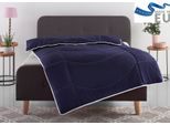 Microfaserbettdecke OTTO HOME "Microlux, Bettdecke 135x200 cm und Übergrößen bis 240x220cm", blau, B:240cm L:220cm, Bezug: 100% Polyester. Obermaterial: 100% Polyester. Füllung: 100% Polyester, Bettdecken, Microfaserbettdecke, fest versteppter Bezug - keine Bettwäsche nötig, Sommer, Winter