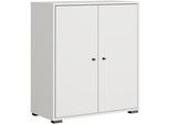 Schuhschrank HOME AFFAIRE "Schuhkommode Dino", weiß matt, B:70cm H:80cm T:33cm, FSC-zertifizierter Holzwerkstoff, Schränke, Schuhschrank, Stauraum mit 2 Türen und verstellbaren Einlegeböden, Breite 70 cm